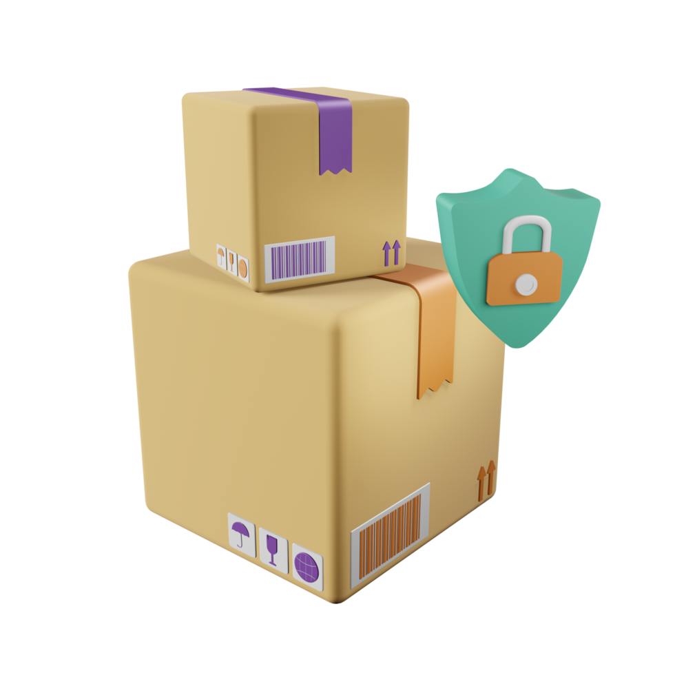 Secure Parcel 3D Icon png