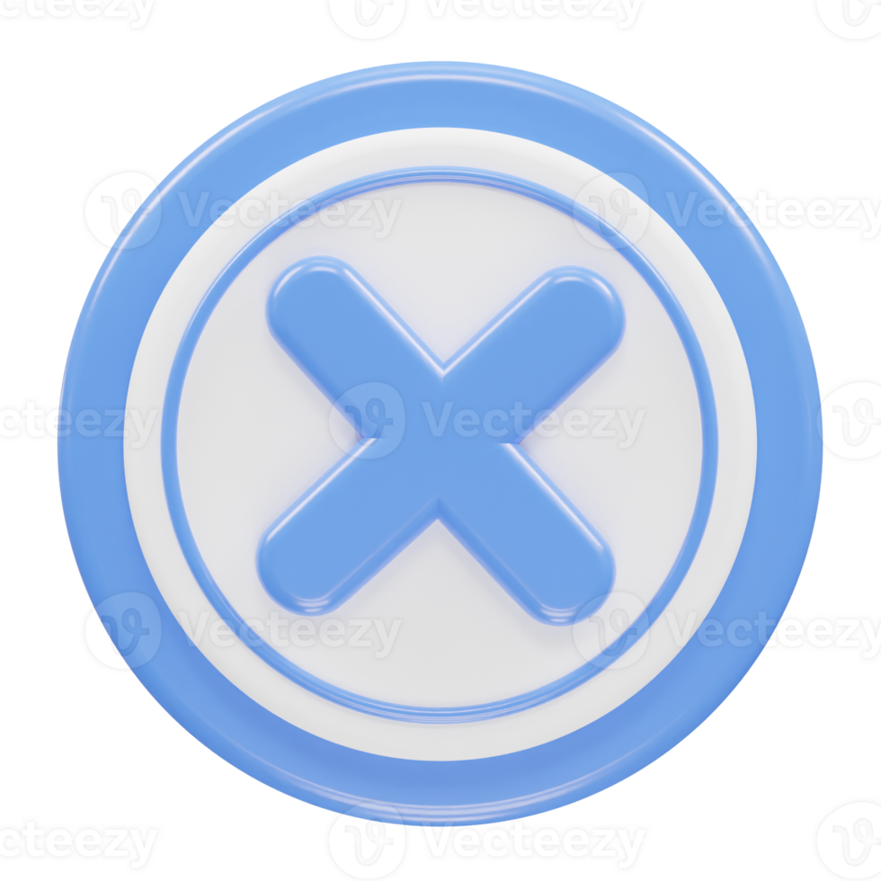 Wrong icon 3d render illustration png