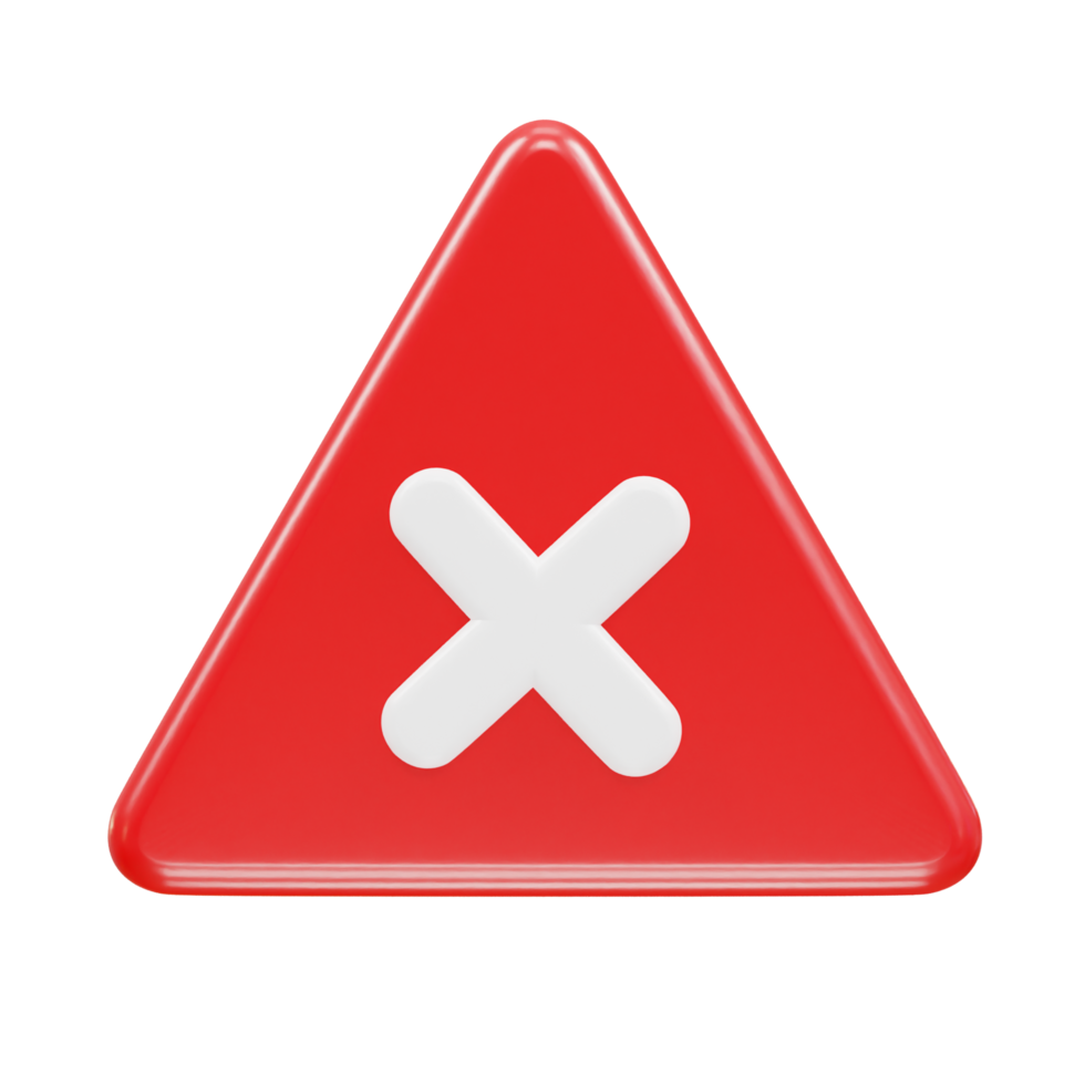 Wrong icon 3d render illustration png