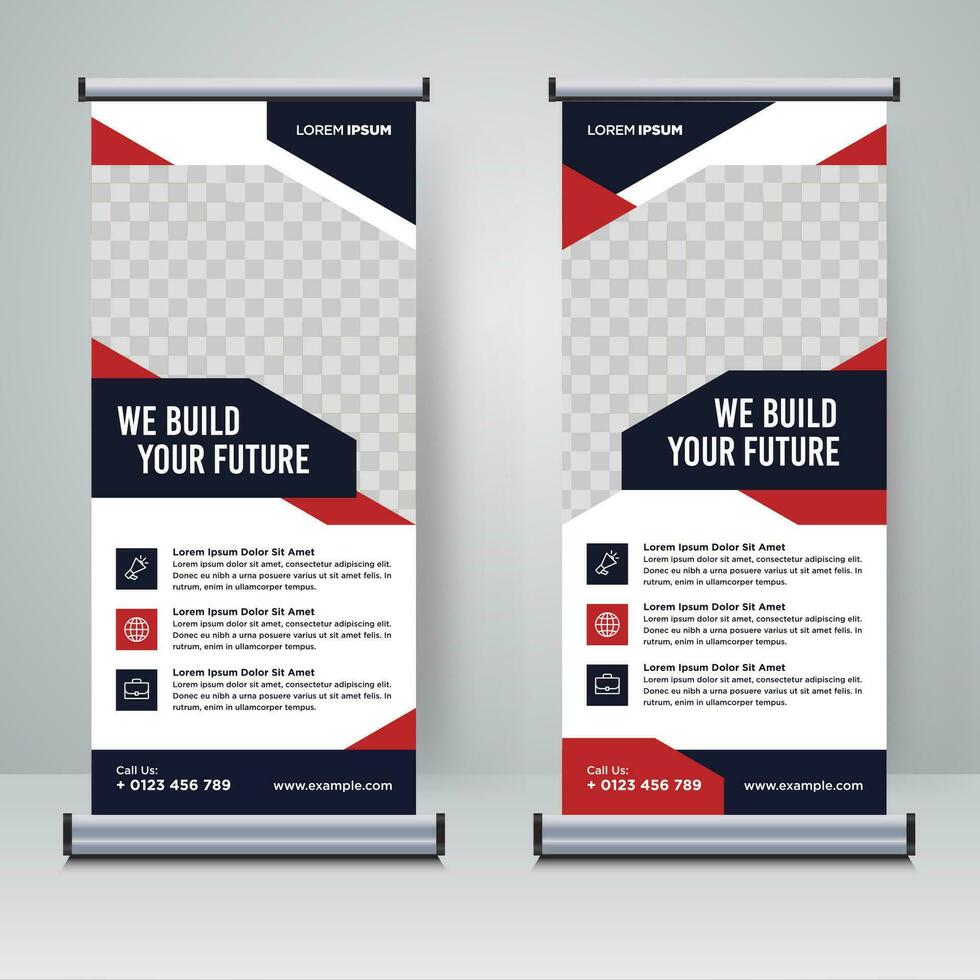 Corporate rollup or X banner design template vector