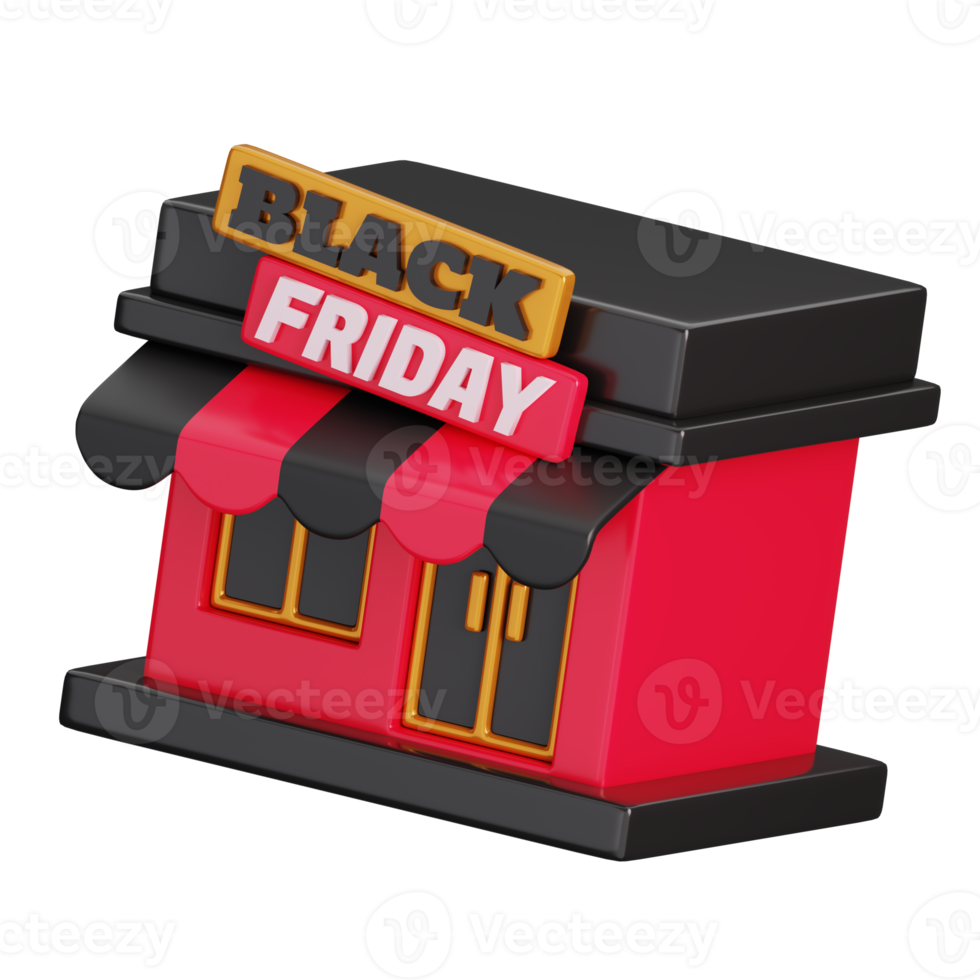 Shop or store isolated. Black Friday Shopping Concept. 3D render illustration. png