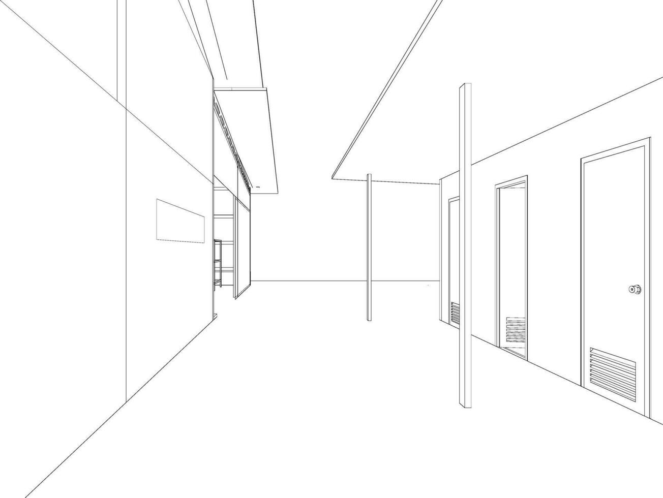 3D illustration of building project vector