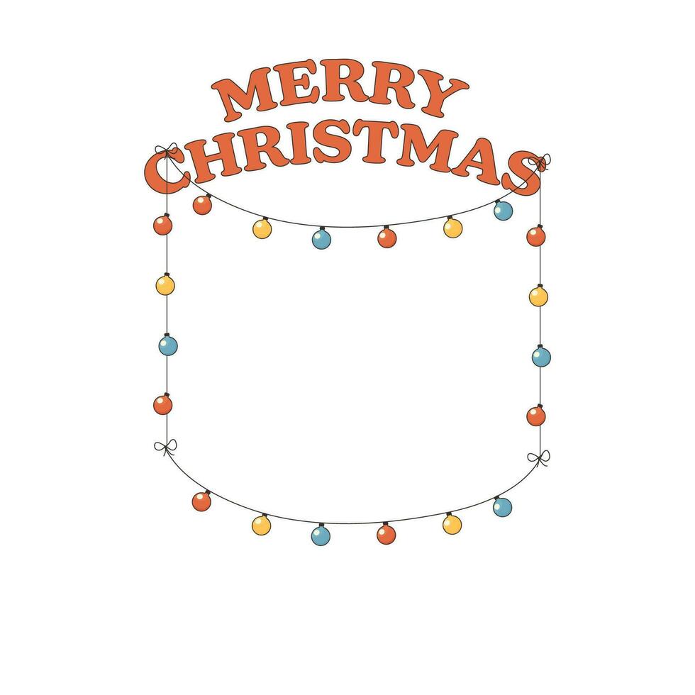 garland frame, merry christmas, happy new year vector