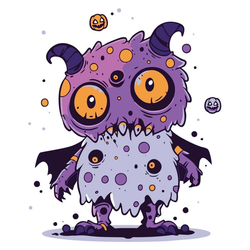 Quirky and endearing monster for tshirt design, generative ai png