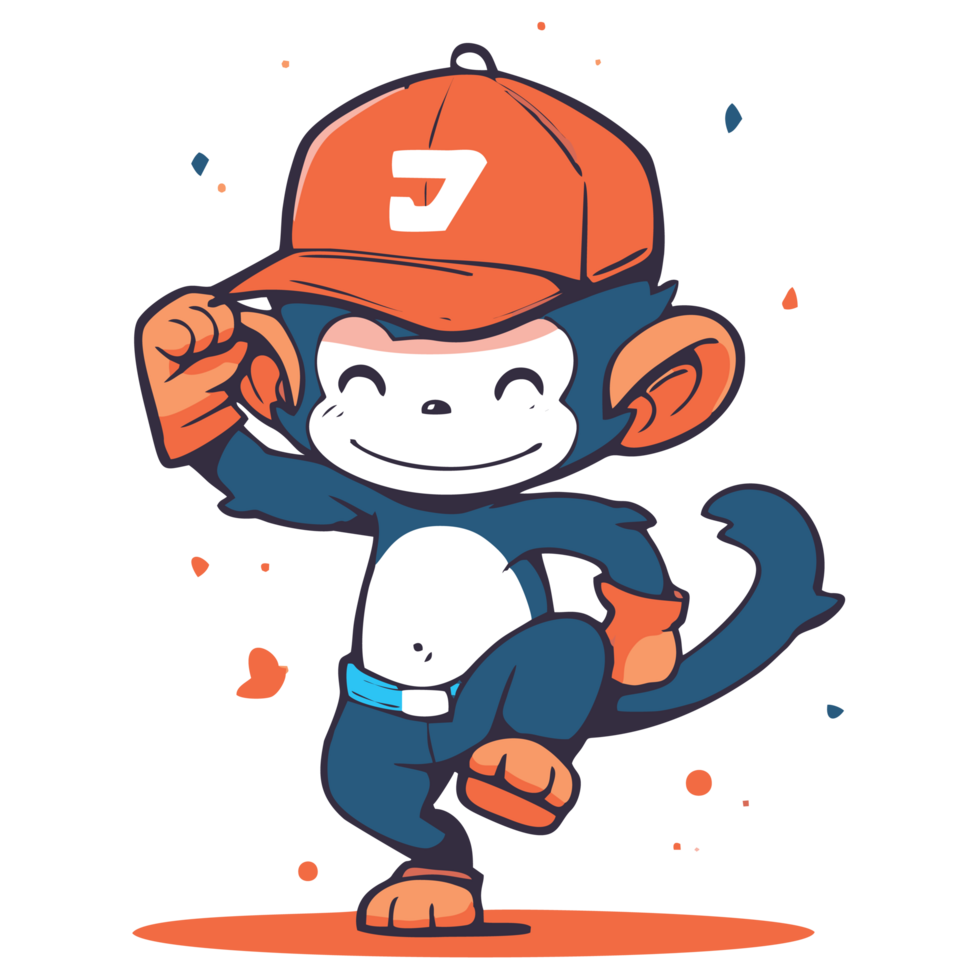 Delightful monkey game character for tshirt customization, generative ai png