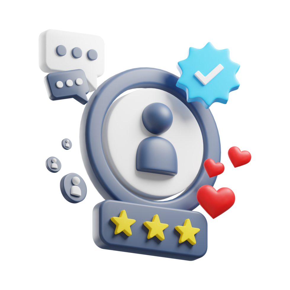 Reputation 3D Icon, AI Generative png
