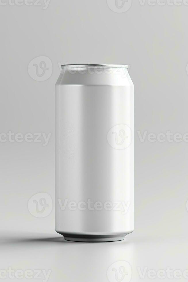 Soda Can Mockup White with shades white background, AI Generated photo