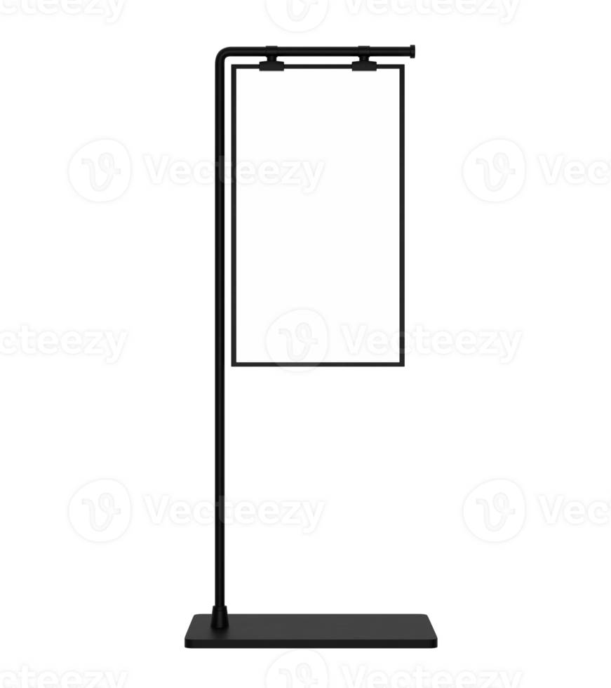 Blank advertisement signs . Mockup of street store template signboard , Metal cafe restaurant bar plastic badge black white, 3D illustration. png