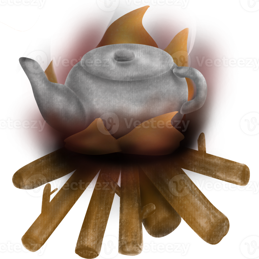 The kettle is set on the fire png