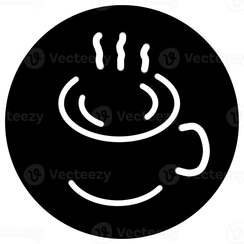 transparent line of coffee cup symbol on black background 28629430 PNG
