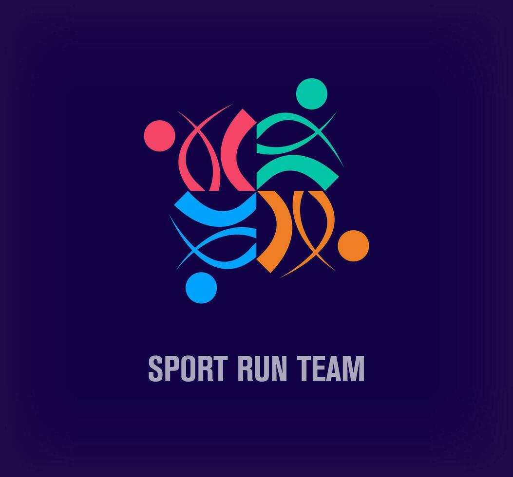 moderno deporte correr equipo diseño. único diseño color transiciones corriendo personas modelo. vector. vector