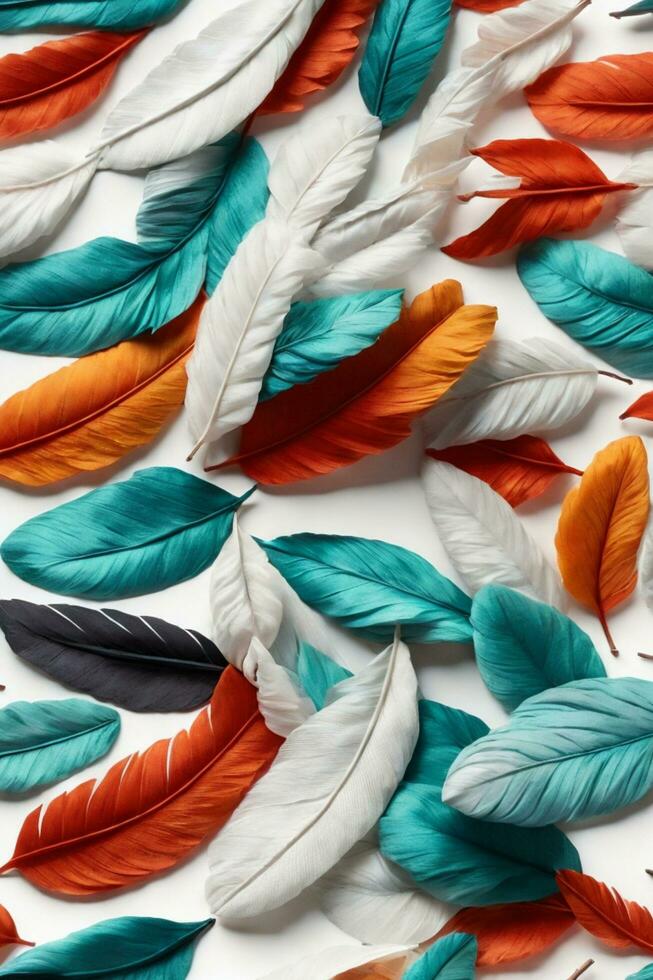 Hat Feather, Elegance and Style on a White Background, AI Generated photo