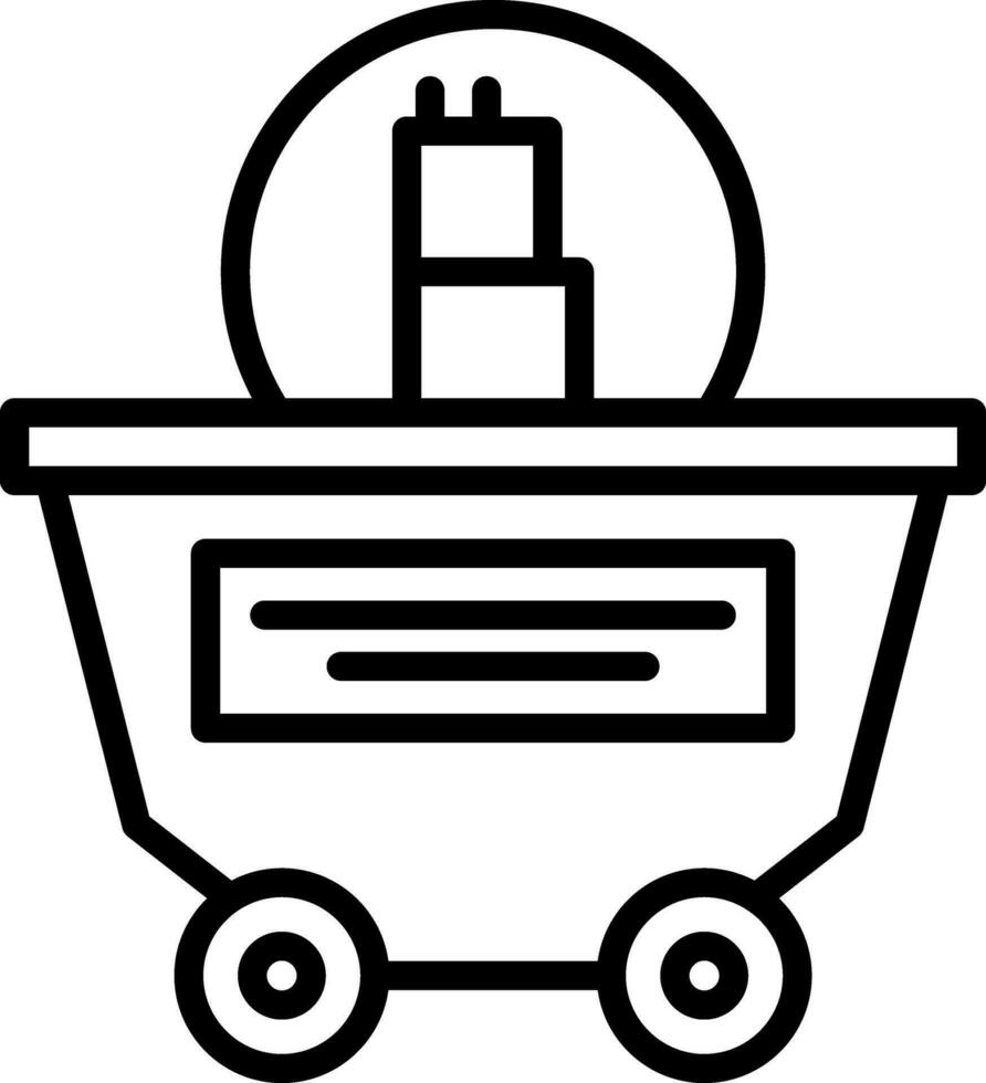 Mine cart Vector Icon Design