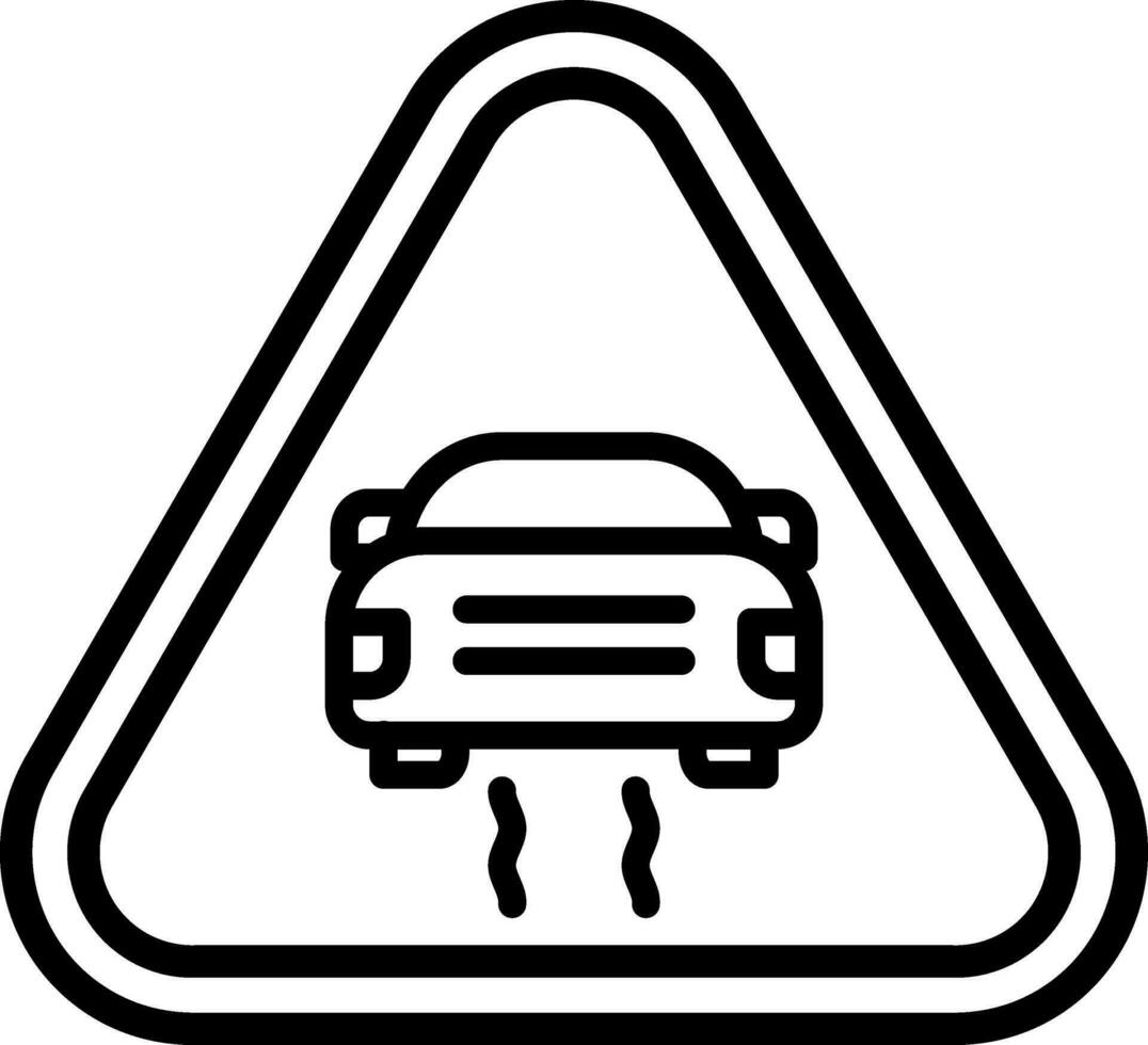 Slippery Road Vector Icon Design