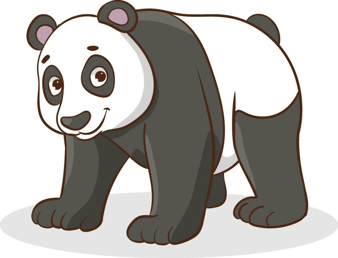 Illustration of a Cute Cartoon Giant Panda on a White Background vector