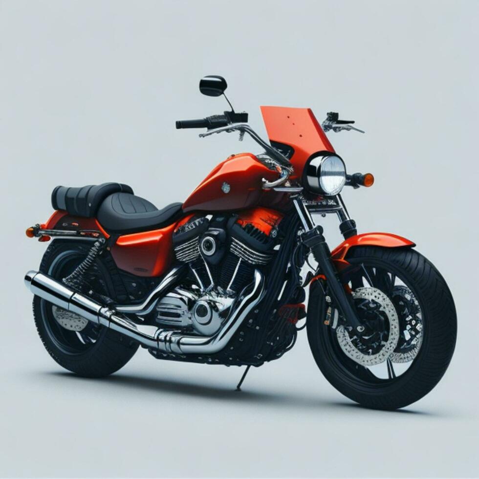 Motorcycle on White Background, AI Generated photo