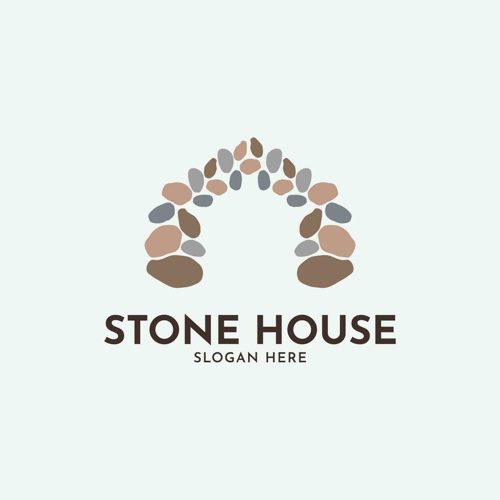 Stone house logo design creative idea vector