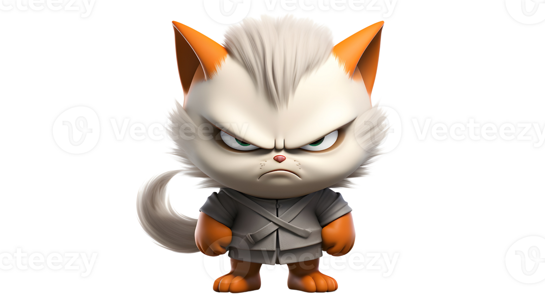 a cartoon cat with an angry expression ai generative png