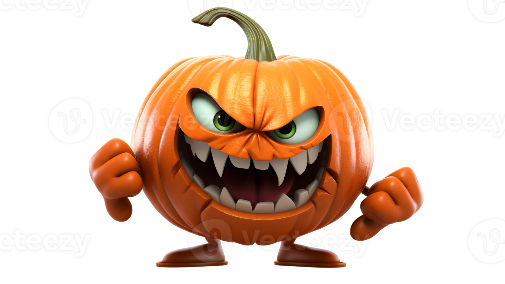 halloween pumpkin with teeth and eyes  ai generative png