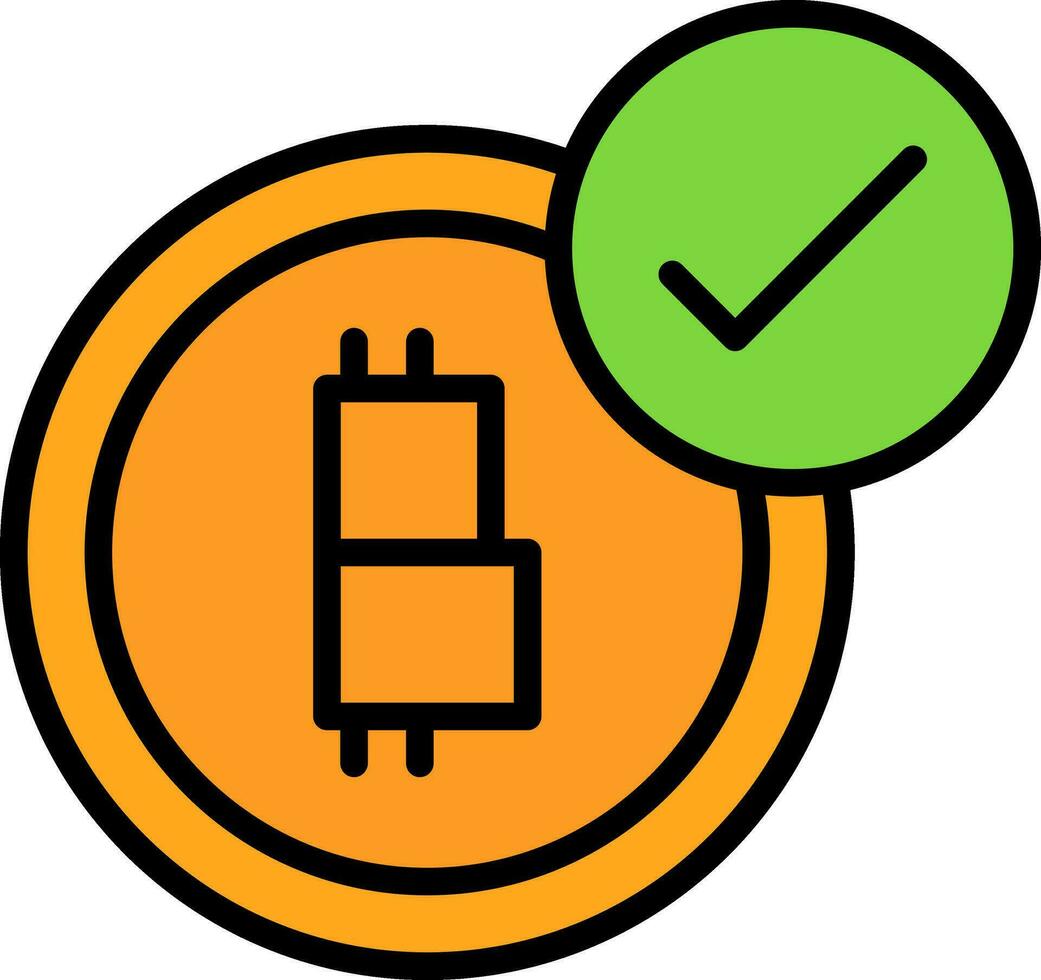 Bitcoin accepted Vector Icon Design