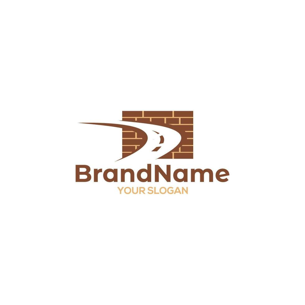 Brick Way Logo Design Vector