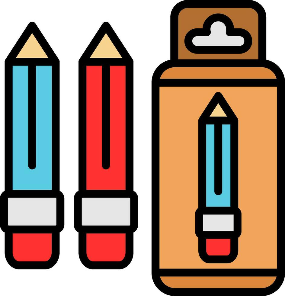 Color Pencil Vector Icon Design