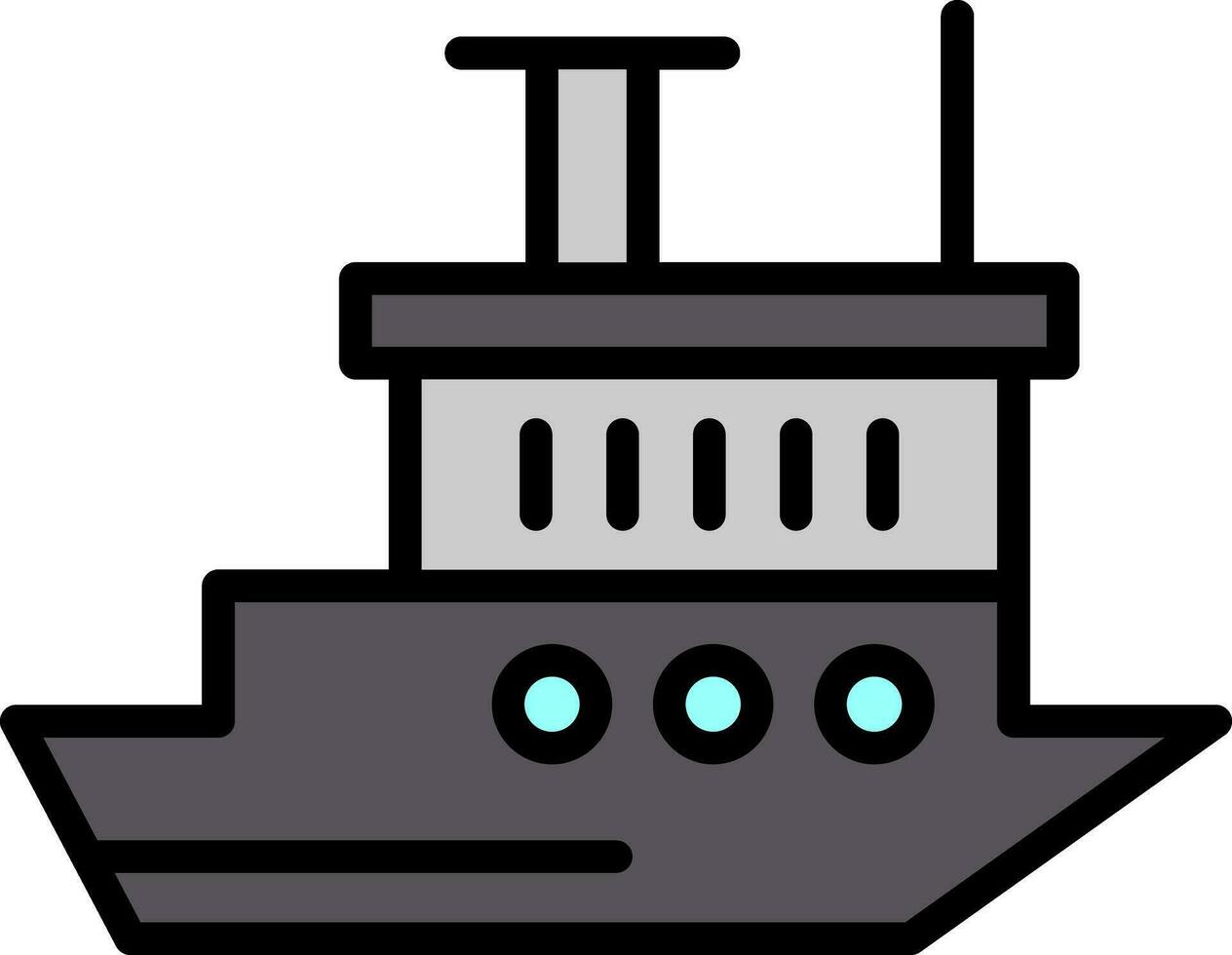 Icebreaker ship Vector Icon Design