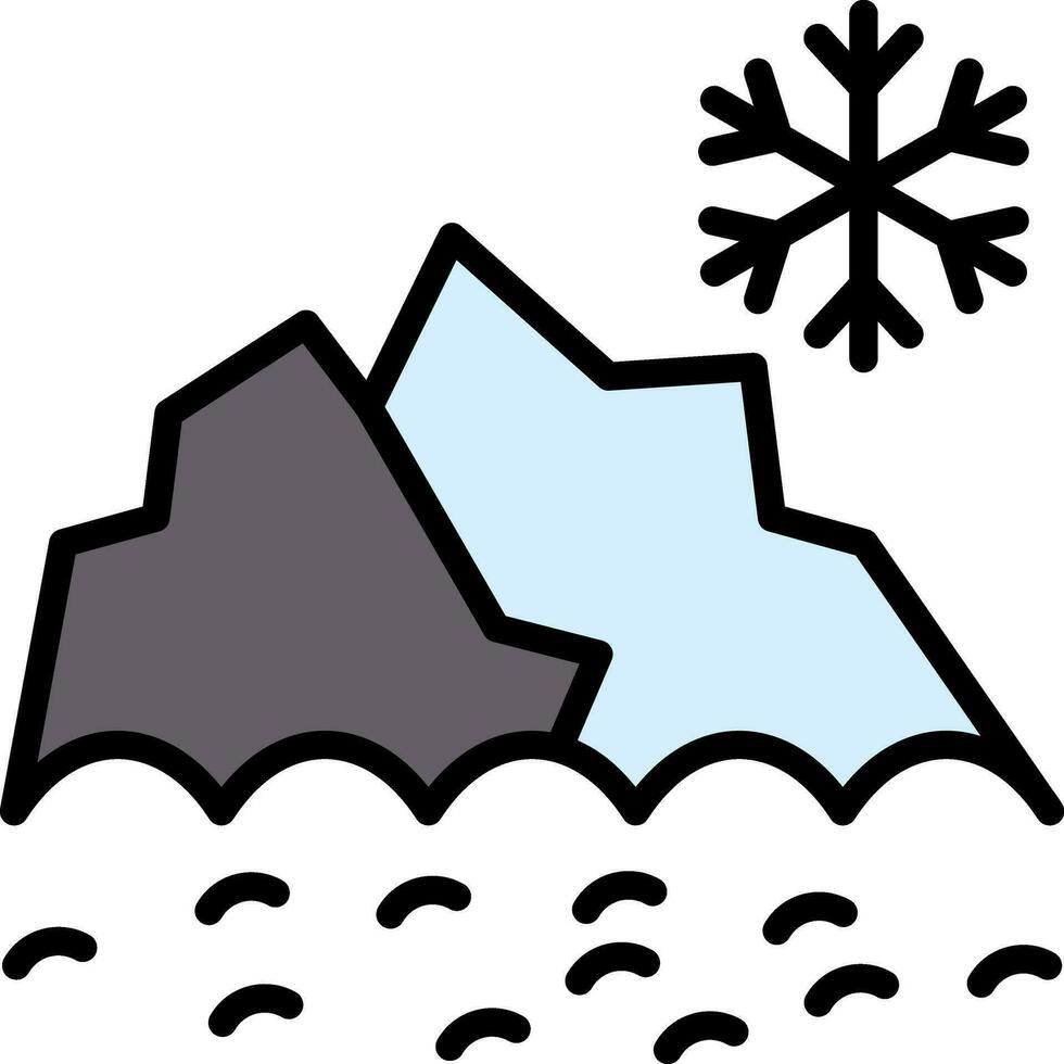 Snowy mountain peak Vector Icon Design