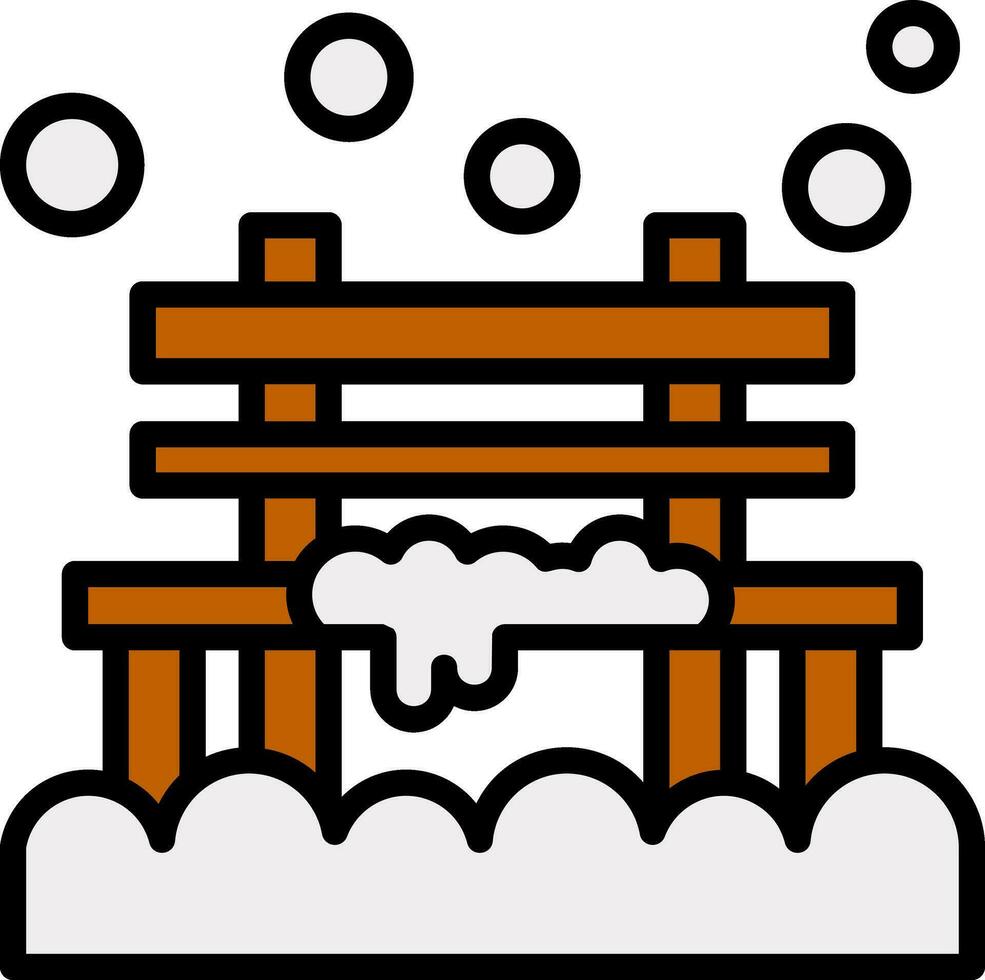 cubierto de nieve banco vector icono diseño