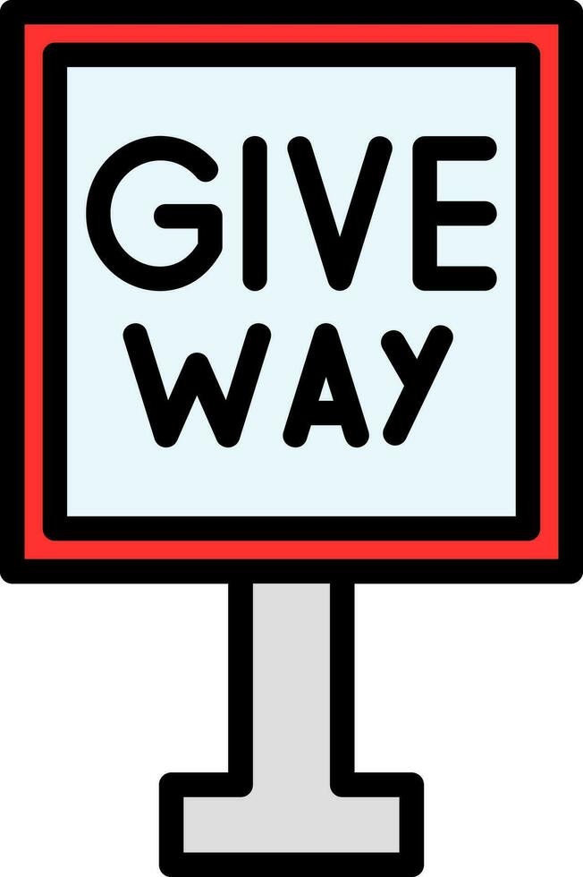 Give Way Vector Icon Design