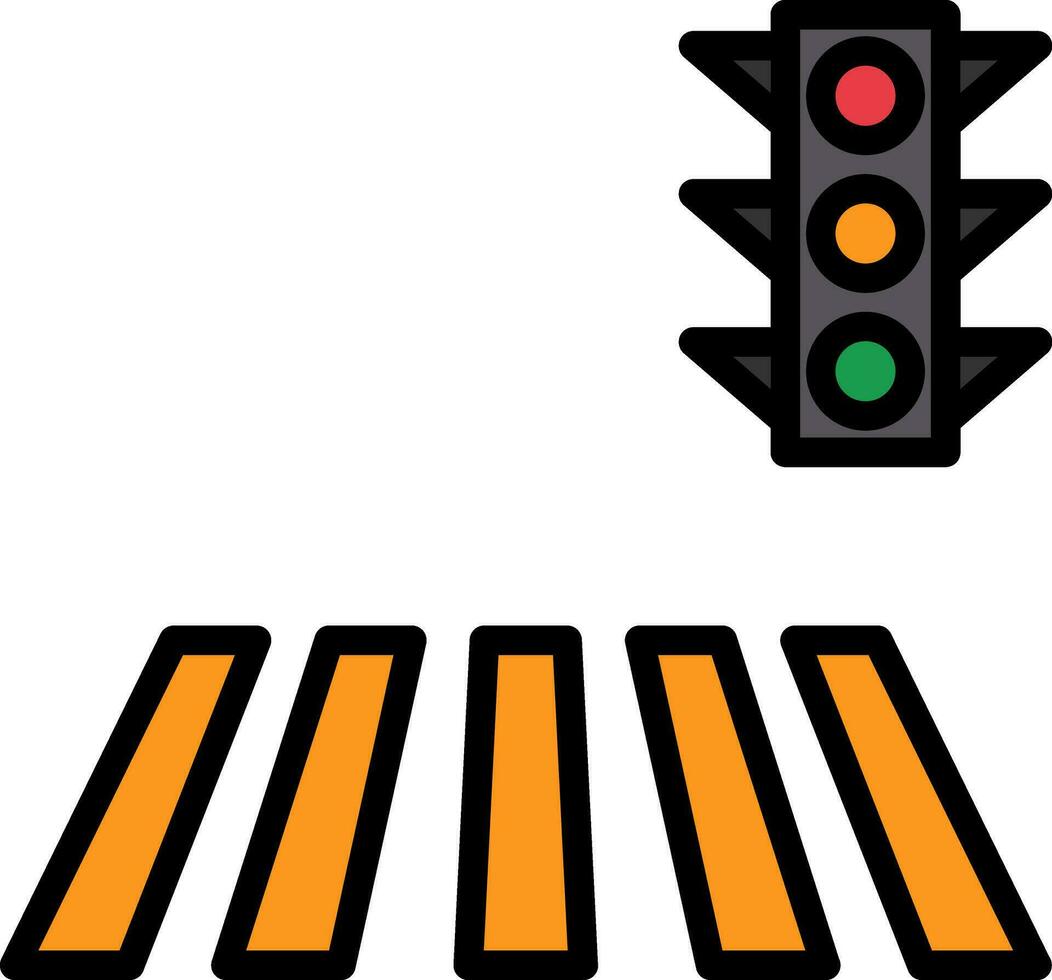 Zebra Crossing Vector Icon Design