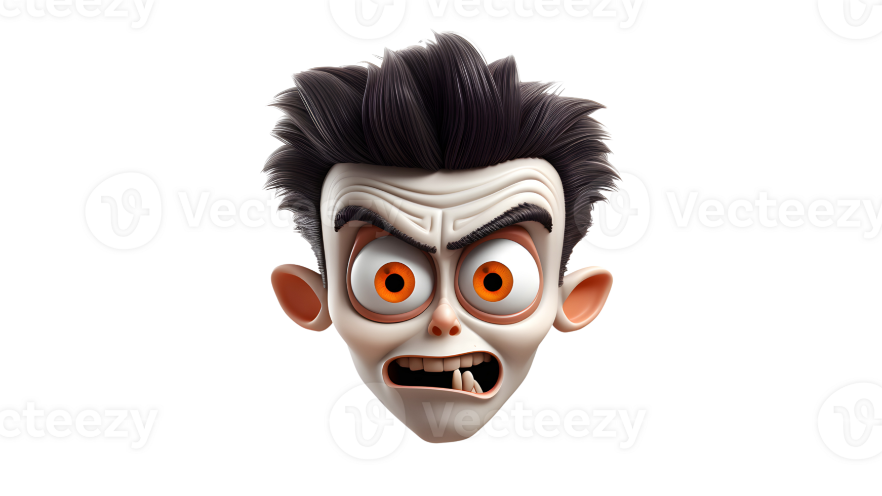 ai generative halloween cartoon character with a scary face png