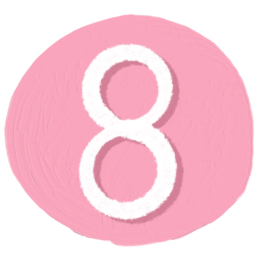 Nummer 8 im ein Rosa Kreis. png