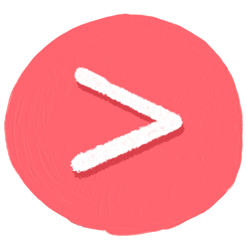 The Greater than or angle bracket sign is circled in red. png