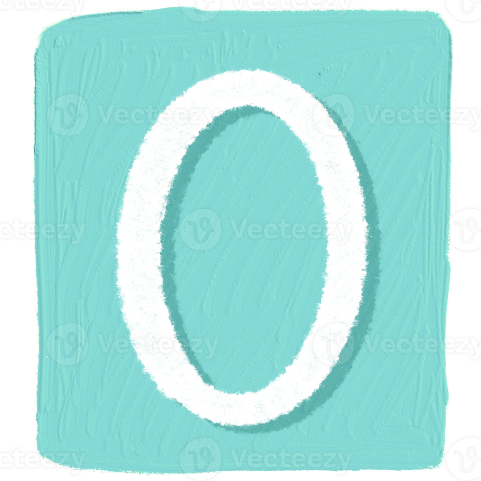 Number 0 in green square png