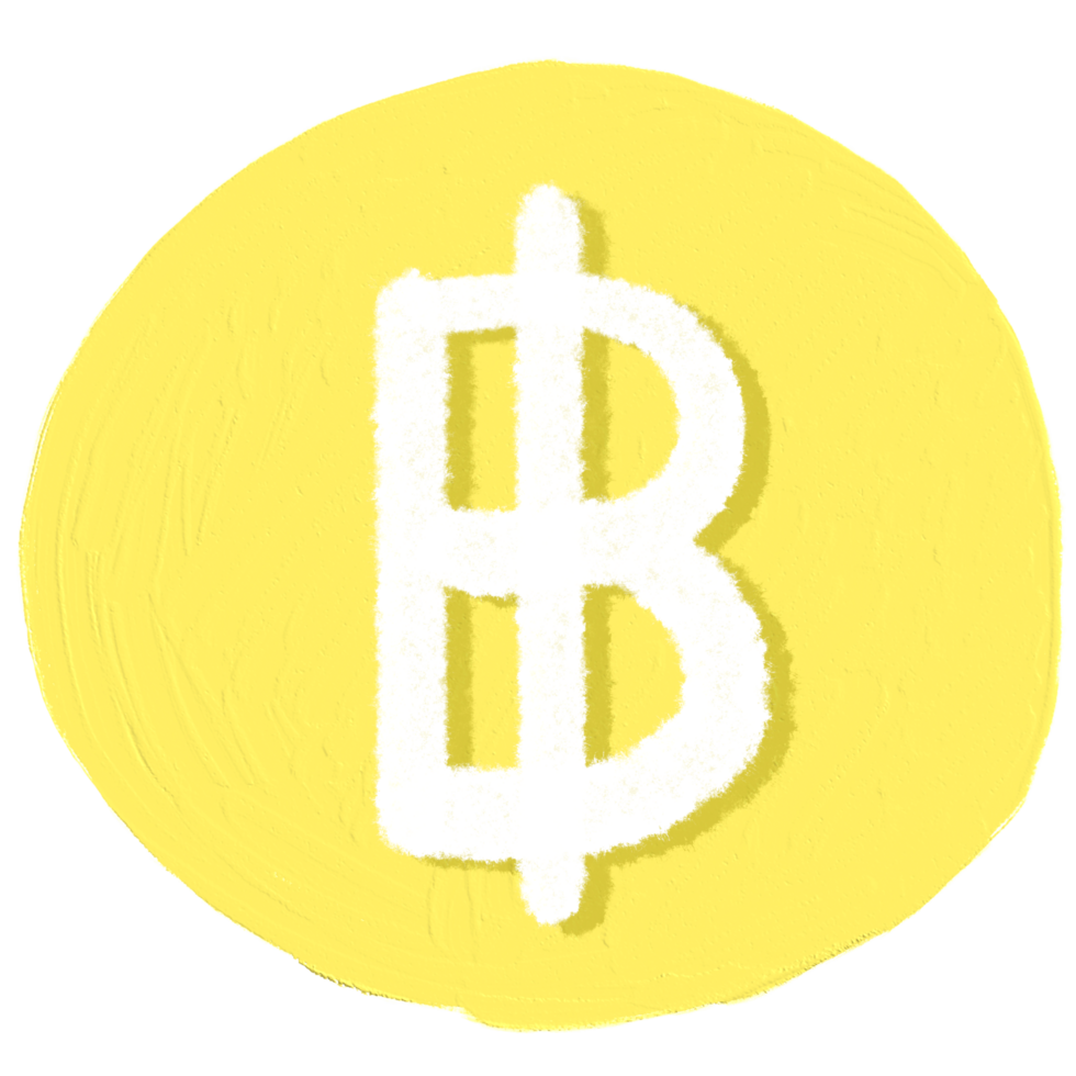 The Thai baht sign is in a yellow circle. png