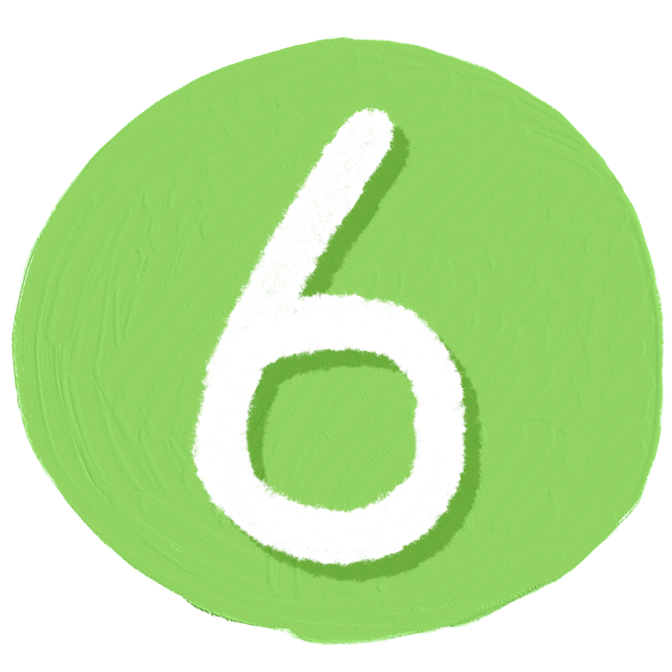 Number 6 In A Green Circle 28631042 PNG