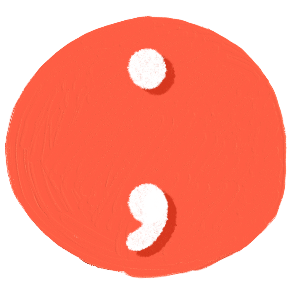The Semicolon is in an orange circle. png
