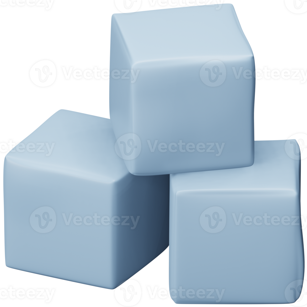 Ice cube 3d rendering isometric icon. png