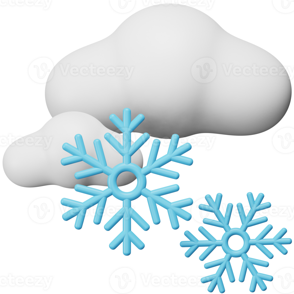 Snowfall 3d rendering isometric icon. png