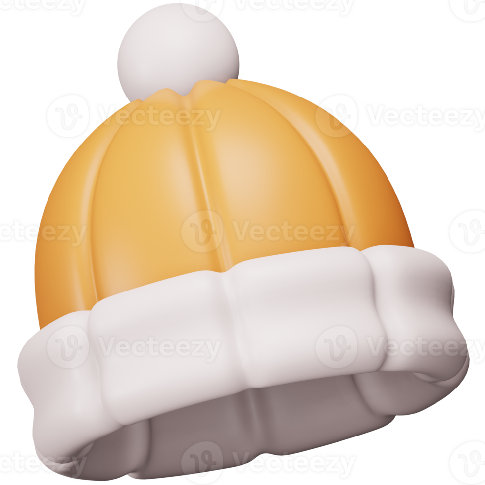 Winter hat 3d rendering isometric icon. png