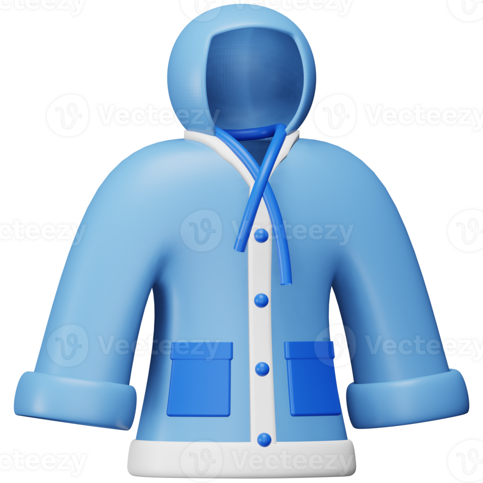 Raincoat 3d rendering isometric icon. png
