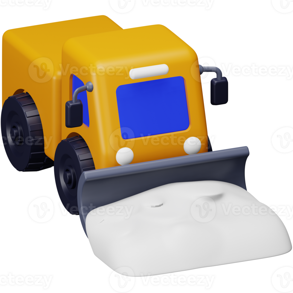 Snow truck 3d rendering isometric icon. png