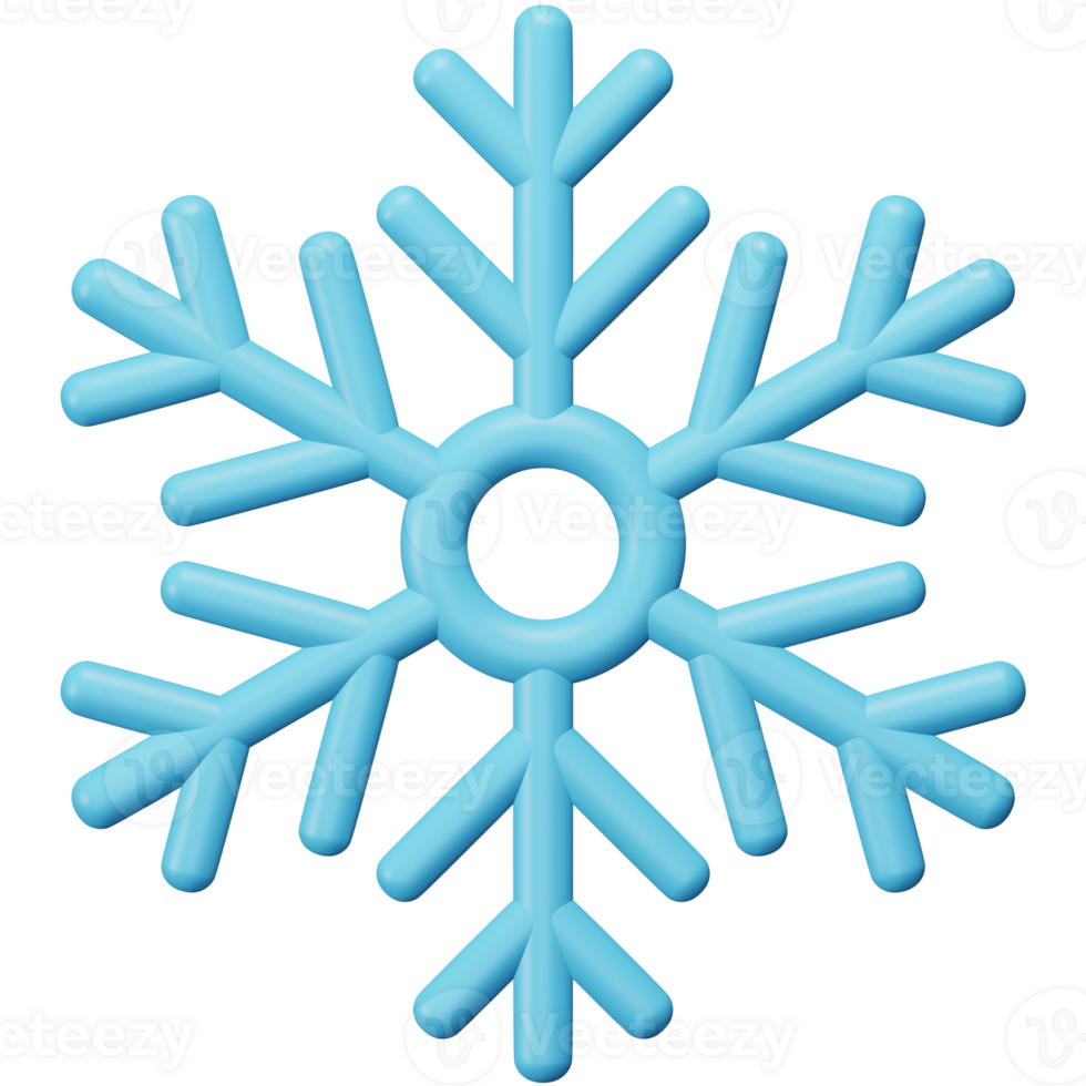 Snowflake 3d rendering isometric icon. png