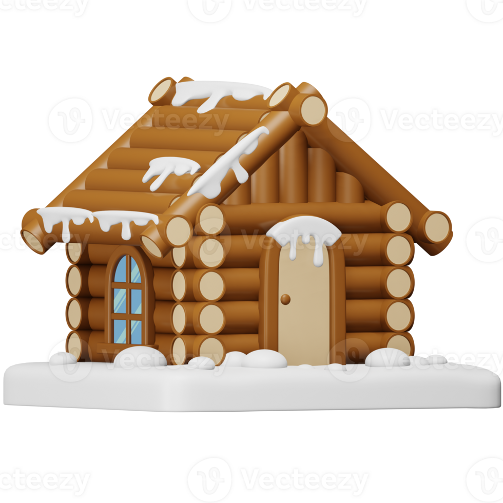 Snow house 3d rendering isometric icon. png
