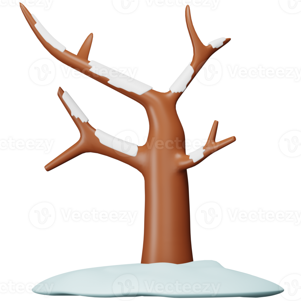 Dry tree 3d rendering isometric icon. png