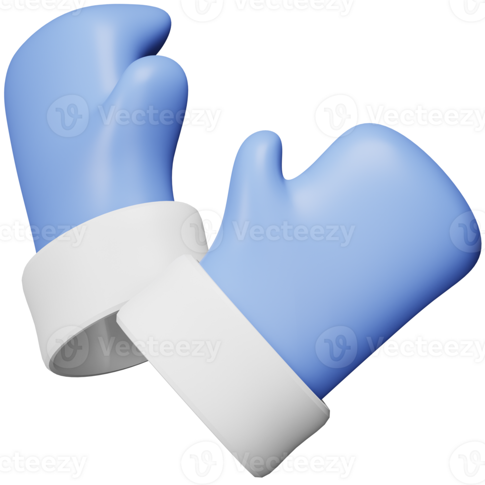 Winter gloves 3d rendering isometric icon. png