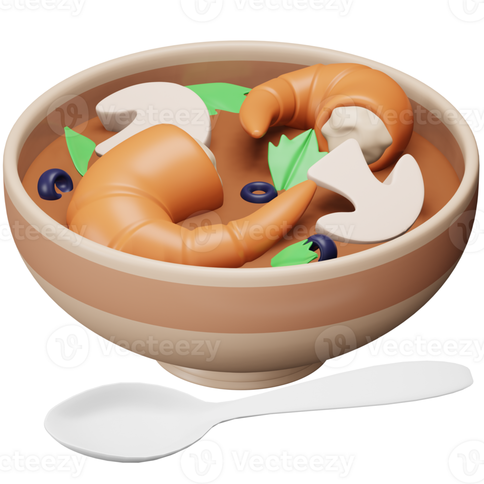 Hot soup 3d rendering isometric icon. png