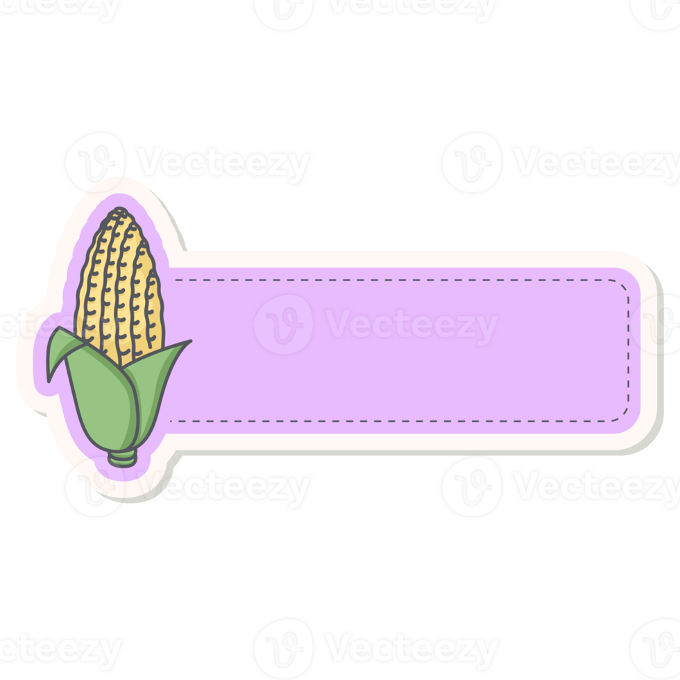 Corn Healthy Vegetable Vegetarian Ingredients Label Name Tags Sticker png