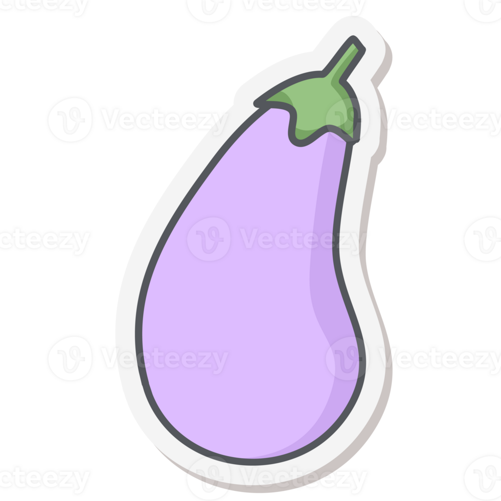 Eggplant Healthy Vegetable Vegetarian Ingredients Sticker Bullet Journal png